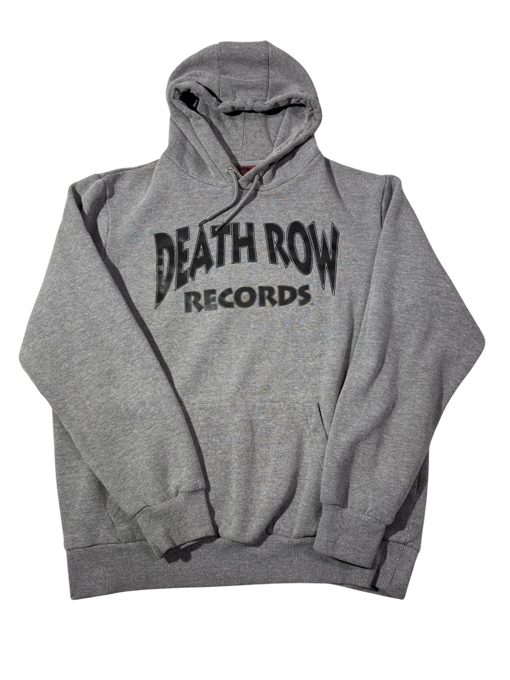 Death Row Records Men’s Gray Pullover Hoodie Graphic Logo Pockets Size L
